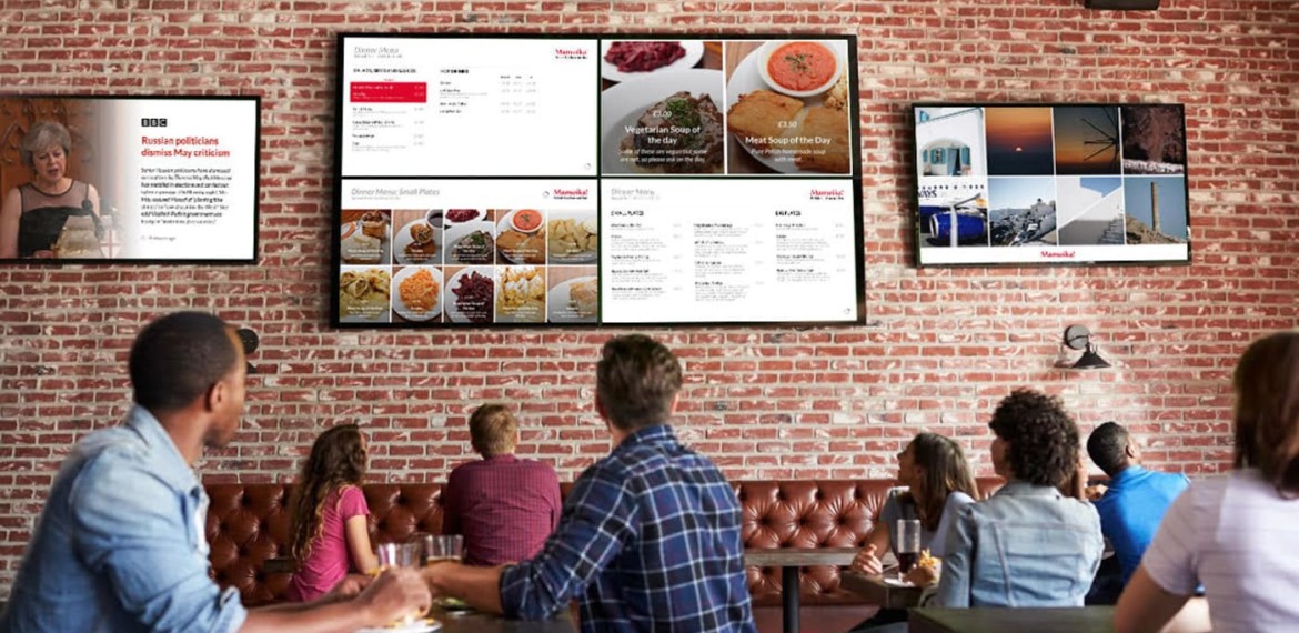 ristorante con monitor